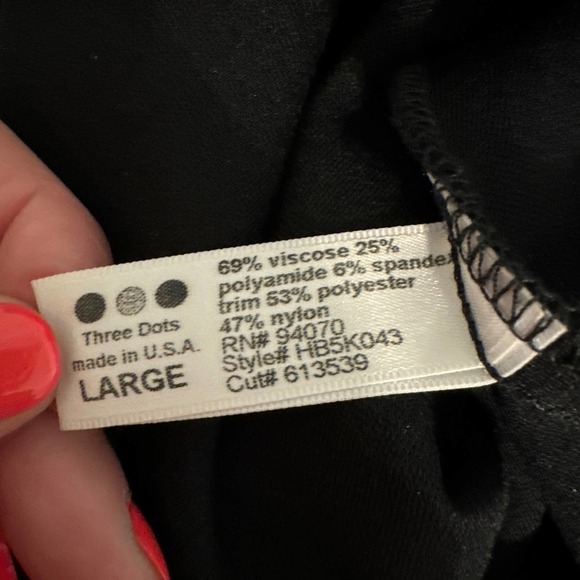 Three Dots Black‎ Tank bodycon Dress Layered Skirt Large Pre-owned - Picture 9 of 12